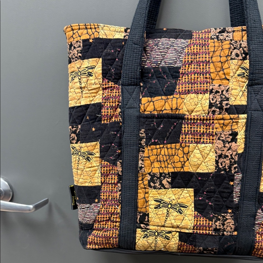 Artisan Patchwork Tote - Black And Yellow - image 5